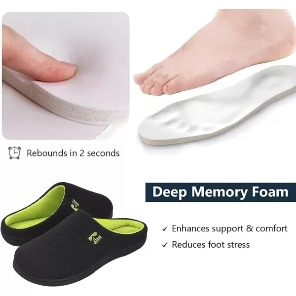 imageRockDove Mens Original TwoTone Memory Foam SlipperBlackLime