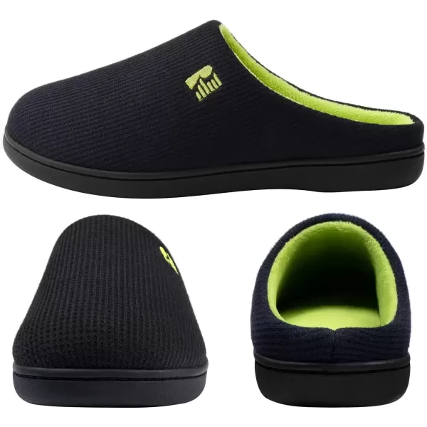 imageRockDove Mens Original TwoTone Memory Foam SlipperBlackLime
