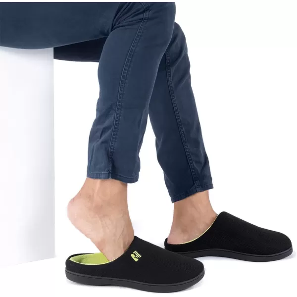 imageRockDove Mens Original TwoTone Memory Foam SlipperBlackLime