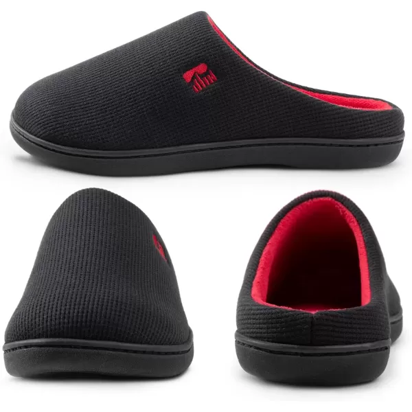 imageRockDove Mens Original TwoTone Memory Foam SlipperBlackRed