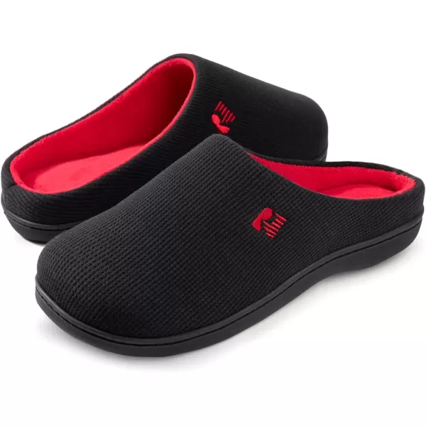 imageRockDove Mens Original TwoTone Memory Foam SlipperBlackRed
