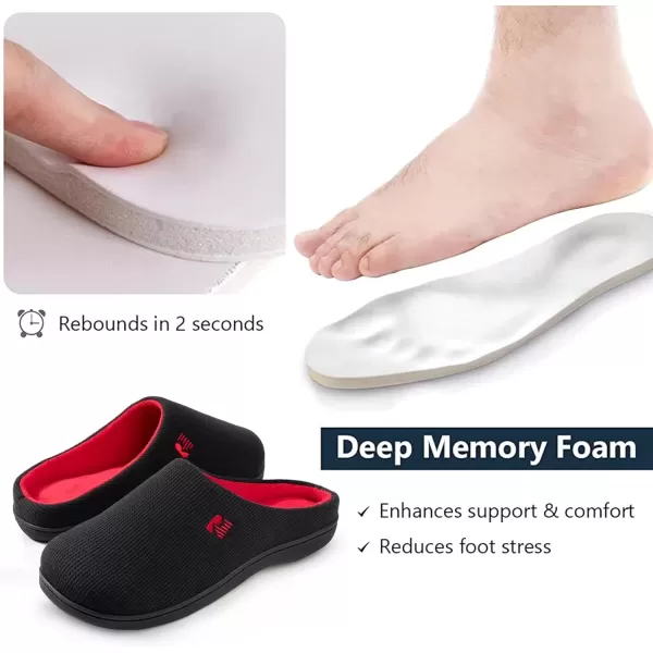 imageRockDove Mens Original TwoTone Memory Foam SlipperBlackRed
