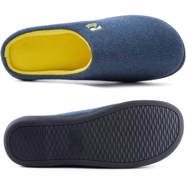 imageRockDove Mens Original TwoTone Memory Foam SlipperBlueMaize