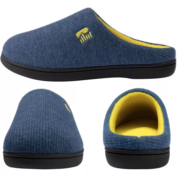 imageRockDove Mens Original TwoTone Memory Foam SlipperBlueMaize