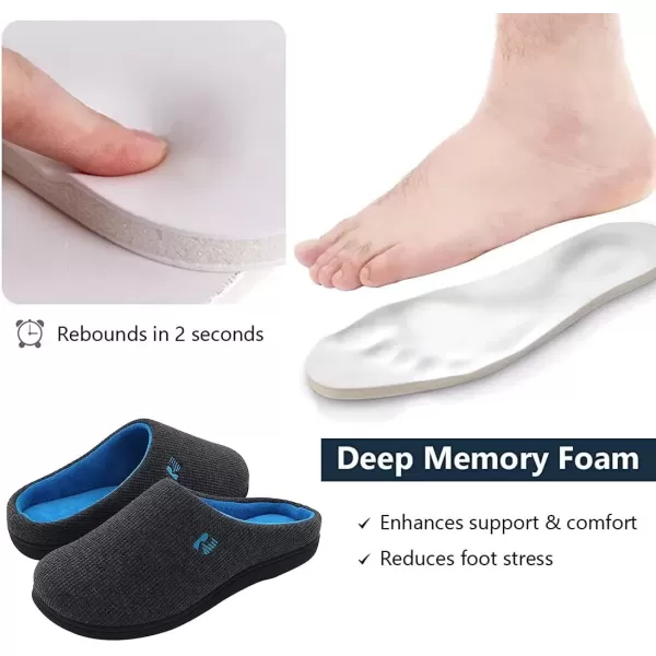 imageRockDove Mens Original TwoTone Memory Foam SlipperDark GreyBlue
