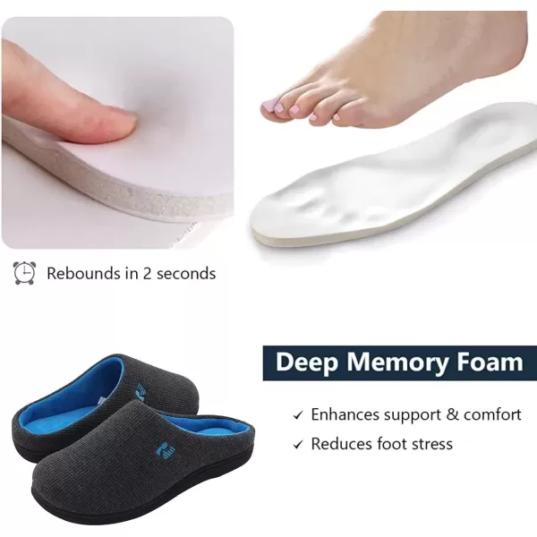 imageRockDove Womens Original TwoTone Memory Foam SlipperDark GreyBlue