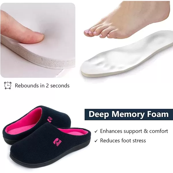 imageRockDove Womens Original TwoTone Memory Foam SlipperDark NavyFuchsia