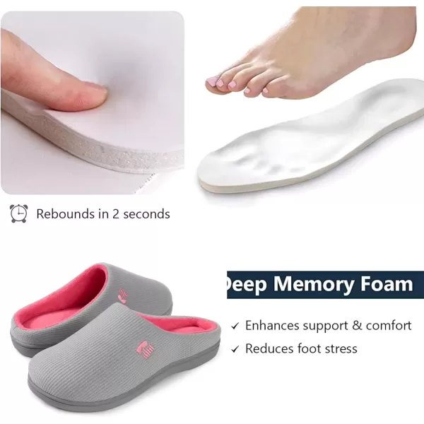 imageRockDove Womens Original TwoTone Memory Foam SlipperGreyPink