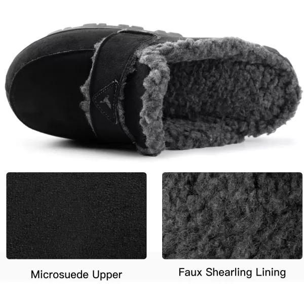 imageRockDove Womens Suede Faux Shearling Scuff with Indoor Outdoor SoleBlack
