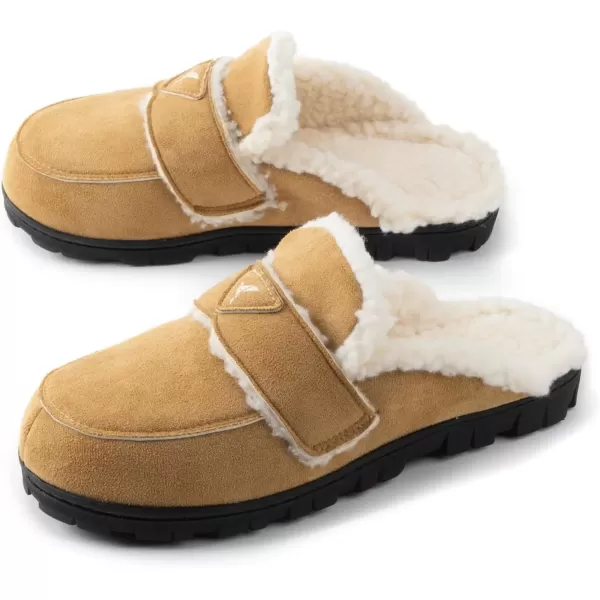imageRockDove Womens Suede Faux Shearling Scuff with Indoor Outdoor SoleChestnut