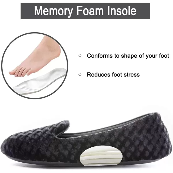 imageRockDove Womens Velour Memory Foam SlipperBlack