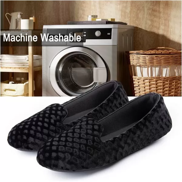 imageRockDove Womens Velour Memory Foam SlipperBlack