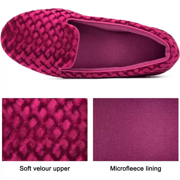 imageRockDove Womens Velour Memory Foam SlipperBurgundy