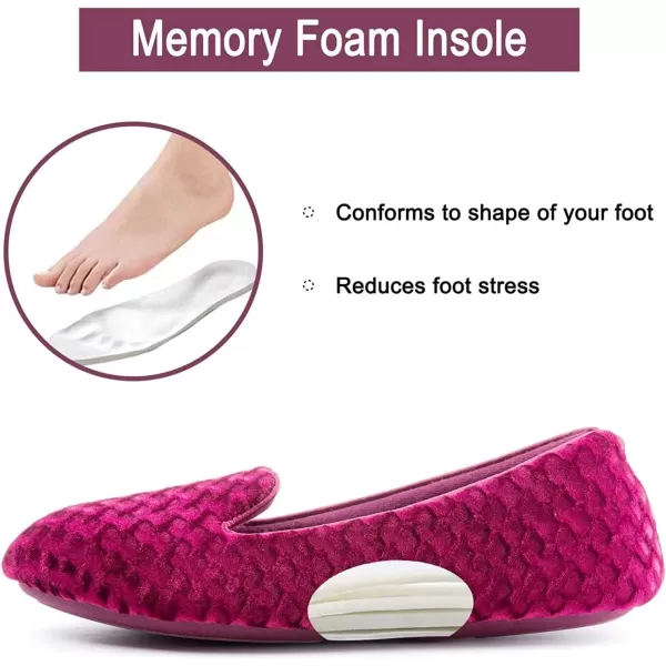 imageRockDove Womens Velour Memory Foam SlipperBurgundy