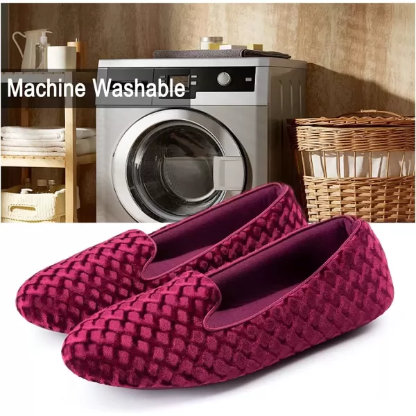 imageRockDove Womens Velour Memory Foam SlipperBurgundy