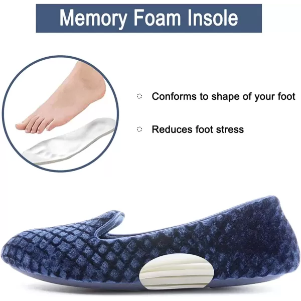 imageRockDove Womens Velour Memory Foam SlipperRoyal Blue