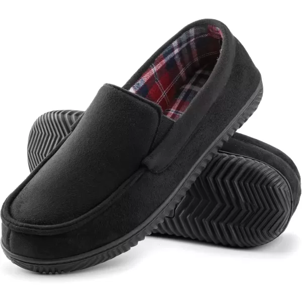 imageRockDove Mens Alexander Flannel Lined Loafer SlipperBlack