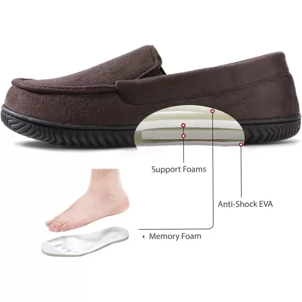 imageRockDove Mens Alexander Flannel Lined Loafer SlipperBrown Coffee