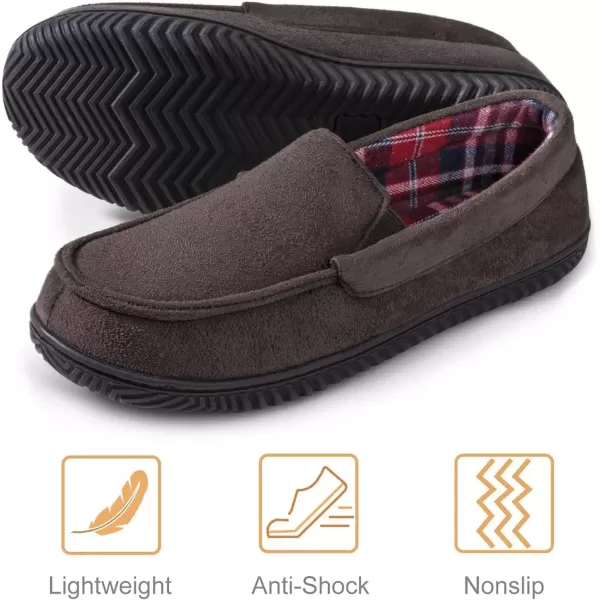 imageRockDove Mens Alexander Flannel Lined Loafer SlipperBrown Coffee