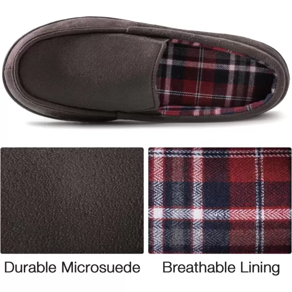 imageRockDove Mens Alexander Flannel Lined Loafer SlipperBrown Coffee
