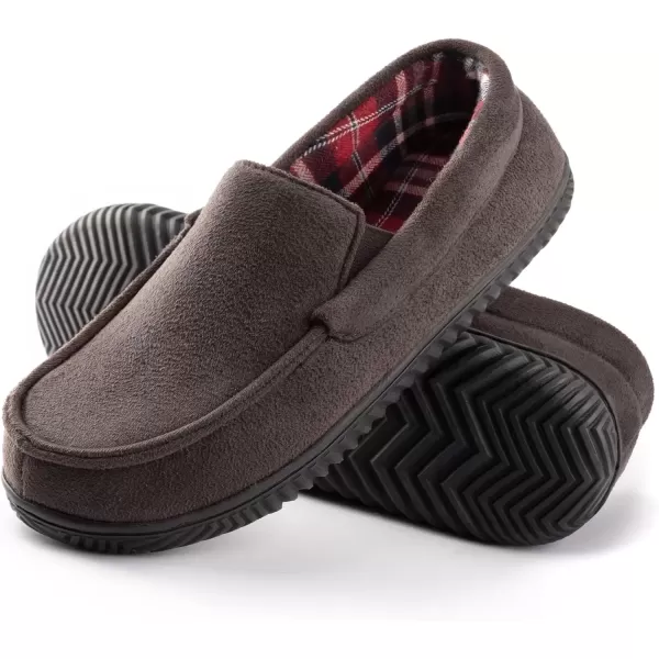 imageRockDove Mens Alexander Flannel Lined Loafer SlipperBrown Coffee