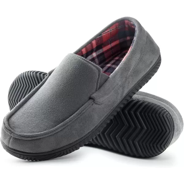 imageRockDove Mens Alexander Flannel Lined Loafer SlipperCharcoal