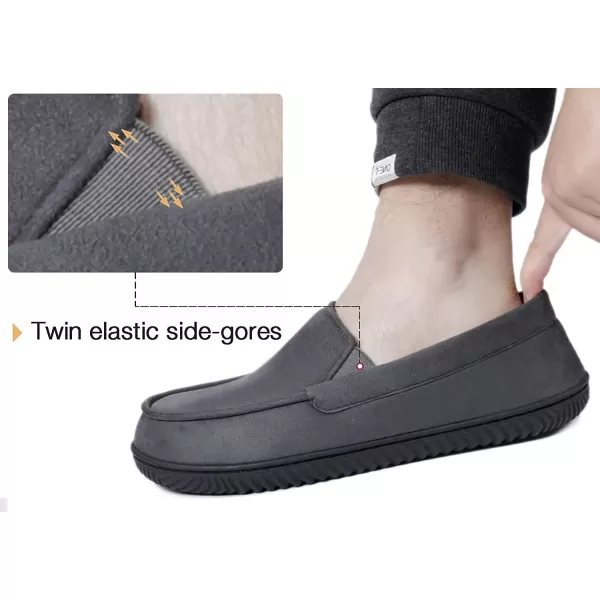 imageRockDove Mens Alexander Flannel Lined Loafer SlipperCharcoal
