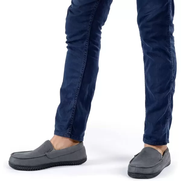 imageRockDove Mens Alexander Flannel Lined Loafer SlipperCharcoal