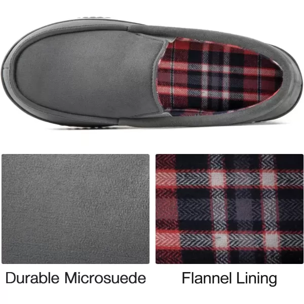 imageRockDove Mens Alexander Flannel Lined Loafer SlipperCharcoal