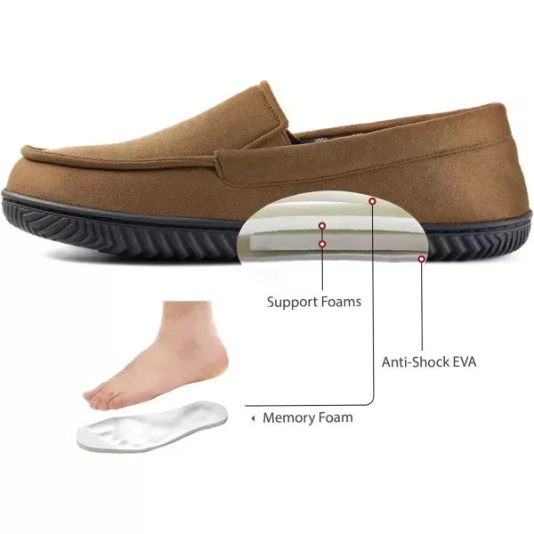 imageRockDove Mens Alexander Flannel Lined Loafer SlipperCoffee