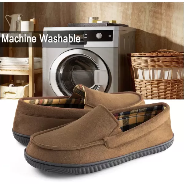 imageRockDove Mens Alexander Flannel Lined Loafer SlipperCoffee