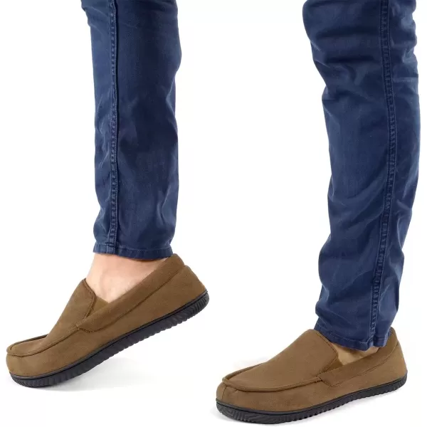 imageRockDove Mens Alexander Flannel Lined Loafer SlipperCoffee