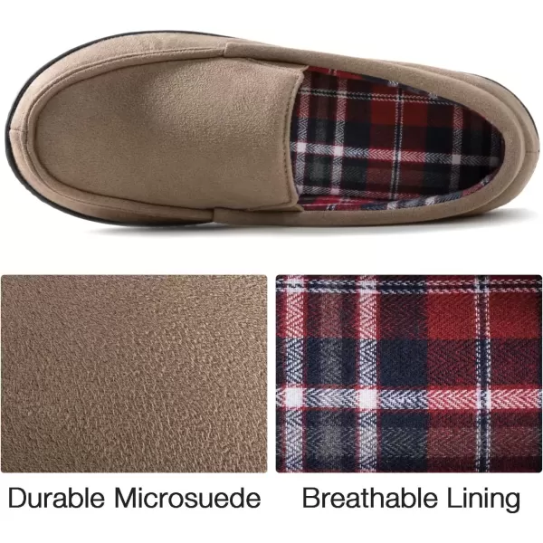imageRockDove Mens Alexander Flannel Lined Loafer SlipperMocha