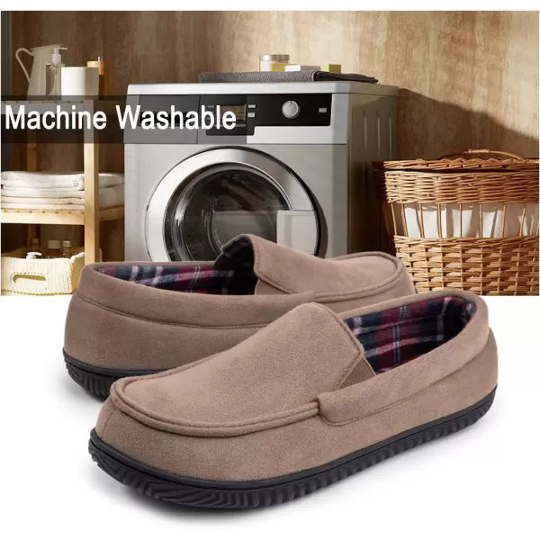 imageRockDove Mens Alexander Flannel Lined Loafer SlipperMocha