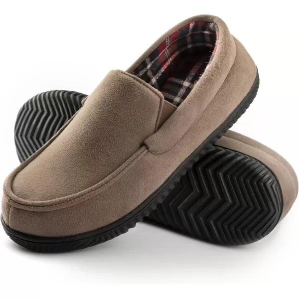 imageRockDove Mens Alexander Flannel Lined Loafer SlipperMocha