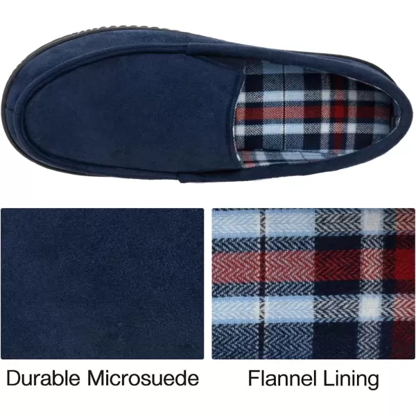 imageRockDove Mens Alexander Flannel Lined Loafer SlipperNavy