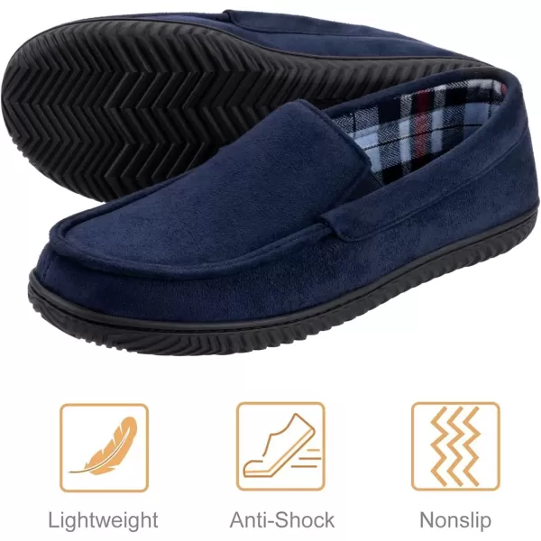 imageRockDove Mens Alexander Flannel Lined Loafer SlipperNavy