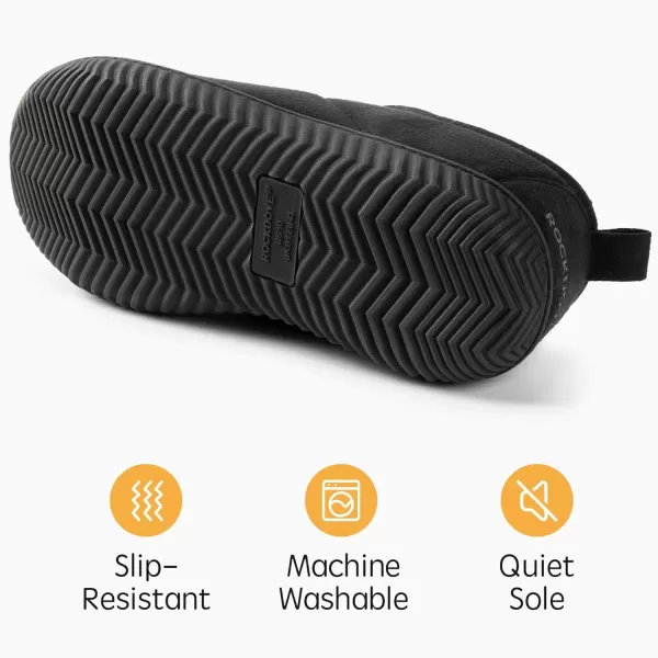imageRockDove Mens Breathable Mesh Memory Foam Slipper with Nonslip SoleBlack