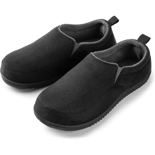 imageRockDove Mens Breathable Mesh Memory Foam Slipper with Nonslip SoleBlack