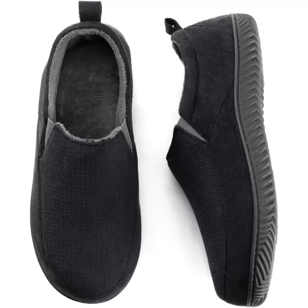 imageRockDove Mens Breathable Mesh Memory Foam Slipper with Nonslip SoleBlack