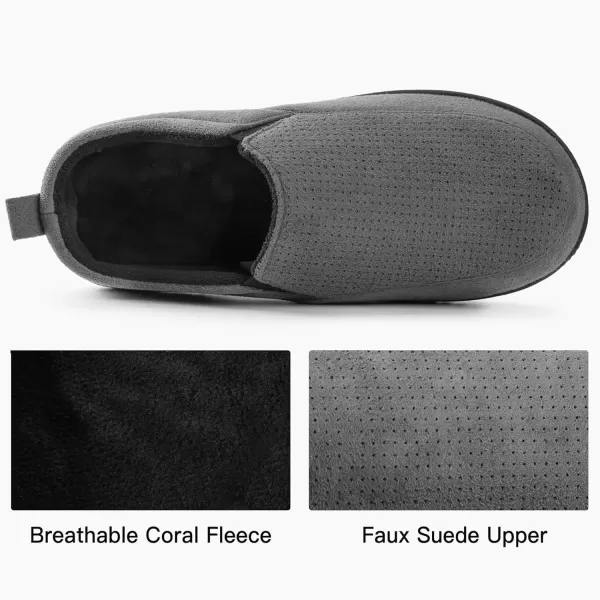 imageRockDove Mens Breathable Mesh Memory Foam Slipper with Nonslip SoleCharcoal