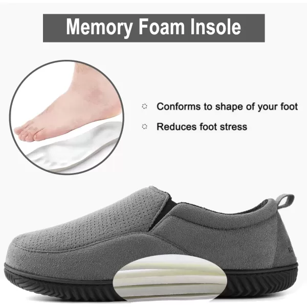 imageRockDove Mens Breathable Mesh Memory Foam Slipper with Nonslip SoleCharcoal