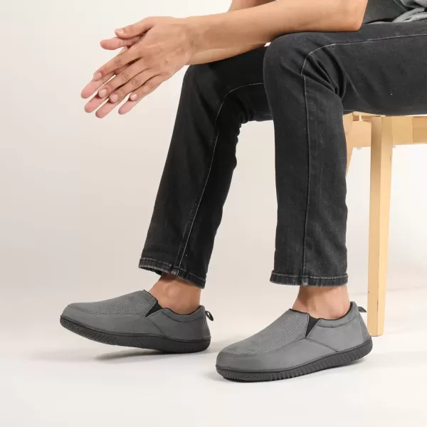 imageRockDove Mens Breathable Mesh Memory Foam Slipper with Nonslip SoleCharcoal