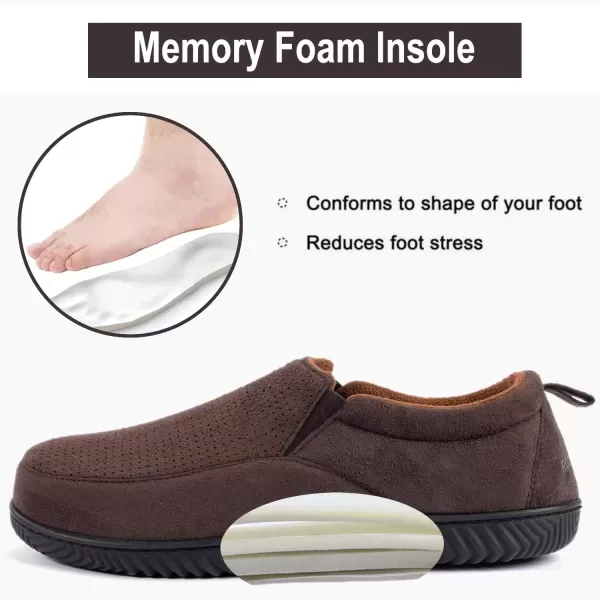 imageRockDove Mens Breathable Mesh Memory Foam Slipper with Nonslip SoleCoffee
