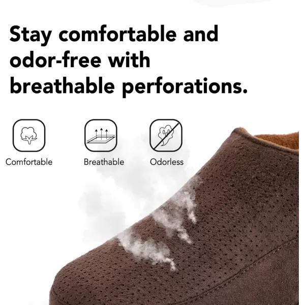 imageRockDove Mens Breathable Mesh Memory Foam Slipper with Nonslip SoleCoffee