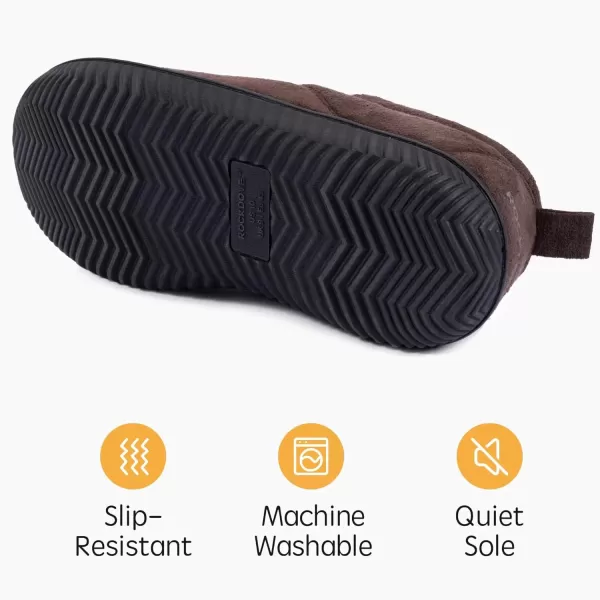 imageRockDove Mens Breathable Mesh Memory Foam Slipper with Nonslip SoleCoffee