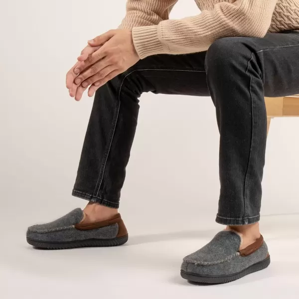 imageRockDove Mens Hearthfire Memory Foam Moc SlipperCharcoal