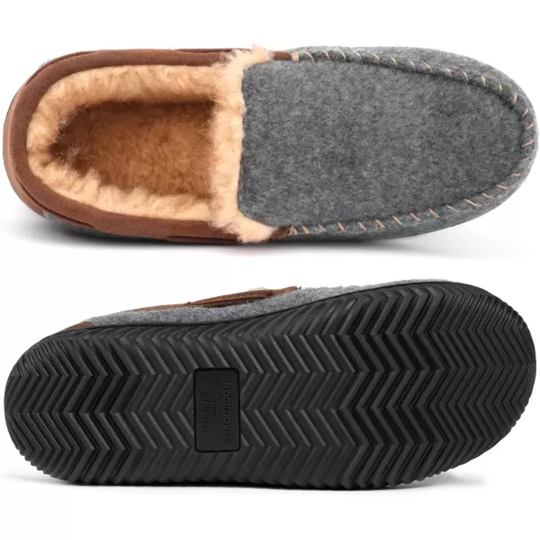 imageRockDove Mens Hearthfire Memory Foam Moc SlipperCharcoal
