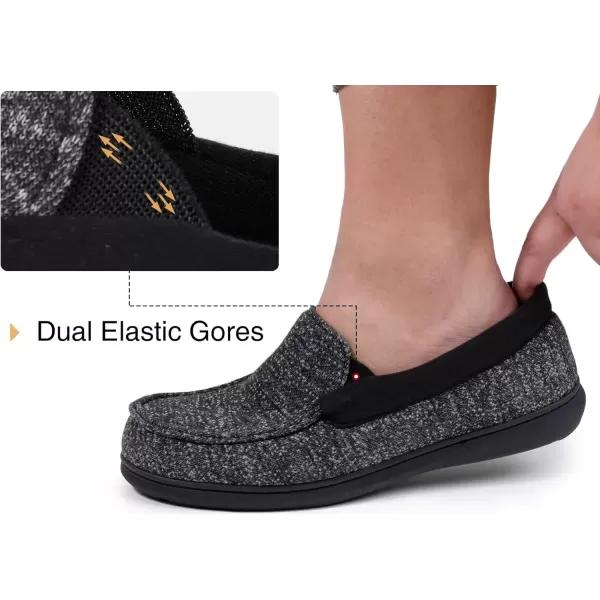 imageRockDove Mens Tweed Memory Foam Moc SlipperBlack