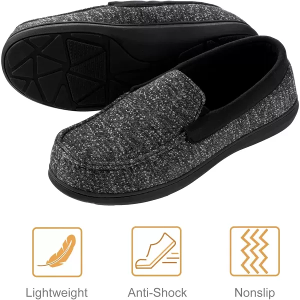 imageRockDove Mens Tweed Memory Foam Moc SlipperBlack